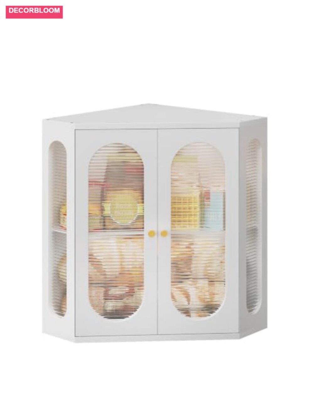 Large Double Layer Bamboo Bread Box with 3-Sided Capsule Acrylic Windows,